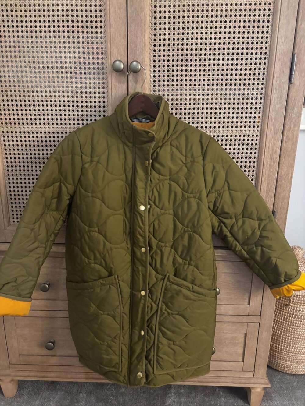 J.Crew Signature Puffer Coat Green Women's Size XS Quilted Winter Jacket